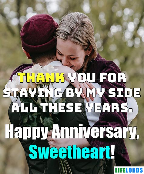 Happy Anniversary Sweetheart Quote For Wife