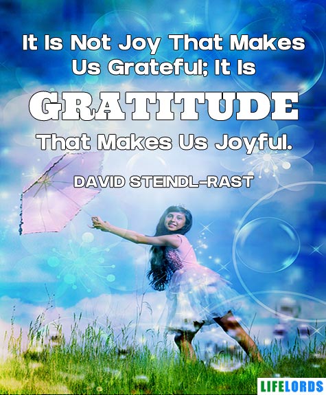 Gratitude Makes Us Joyful Quote By David Rast