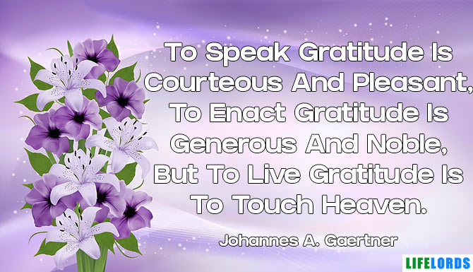 To Speak Gratitude Quote With Beautiful Image