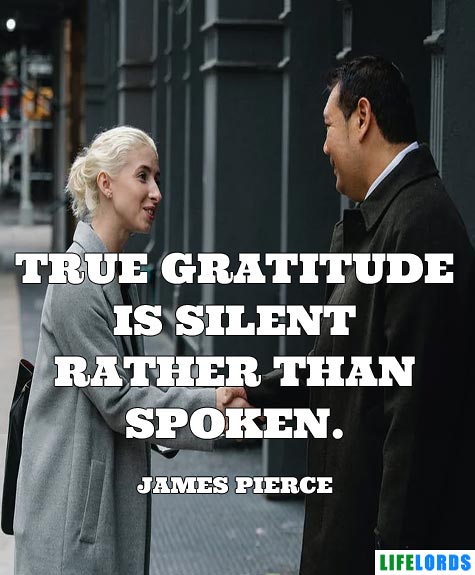 True Gratitude Is Silent Quote By James Pierce