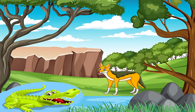 The Little Jackal And The Crocodile Story
